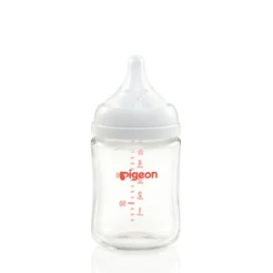 Mamadera boca ancha, soft touch, 160ml vidrio 0+ PIGEON
