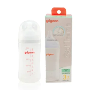 Mamadera boca ancha, soft touch, 240ml plástico 3+ PIGEON