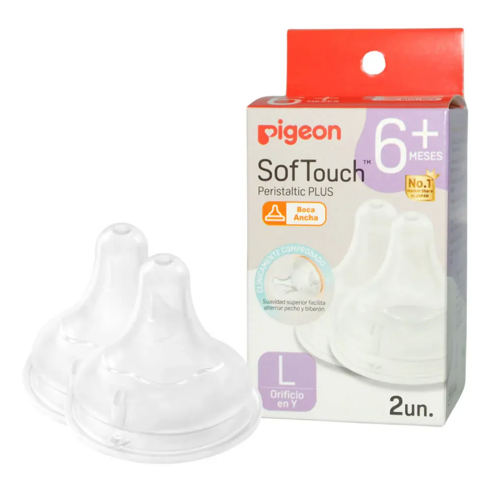 Chupete de repuesto, Pigeon softouch Boca Ancha L 6+